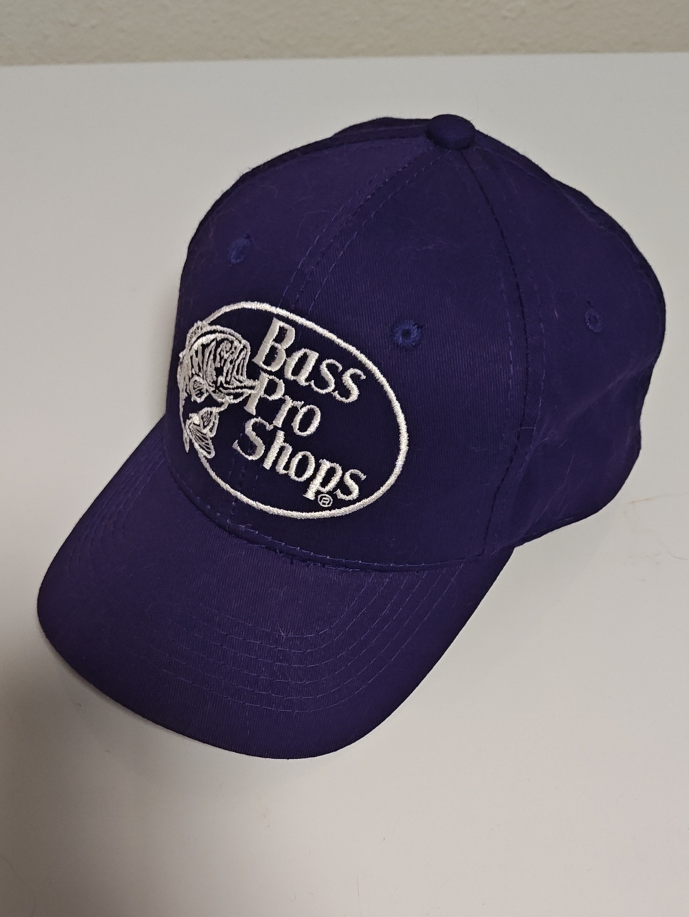 Bass Pro Shops Deep Purple Baseball Cap with White Embroidery